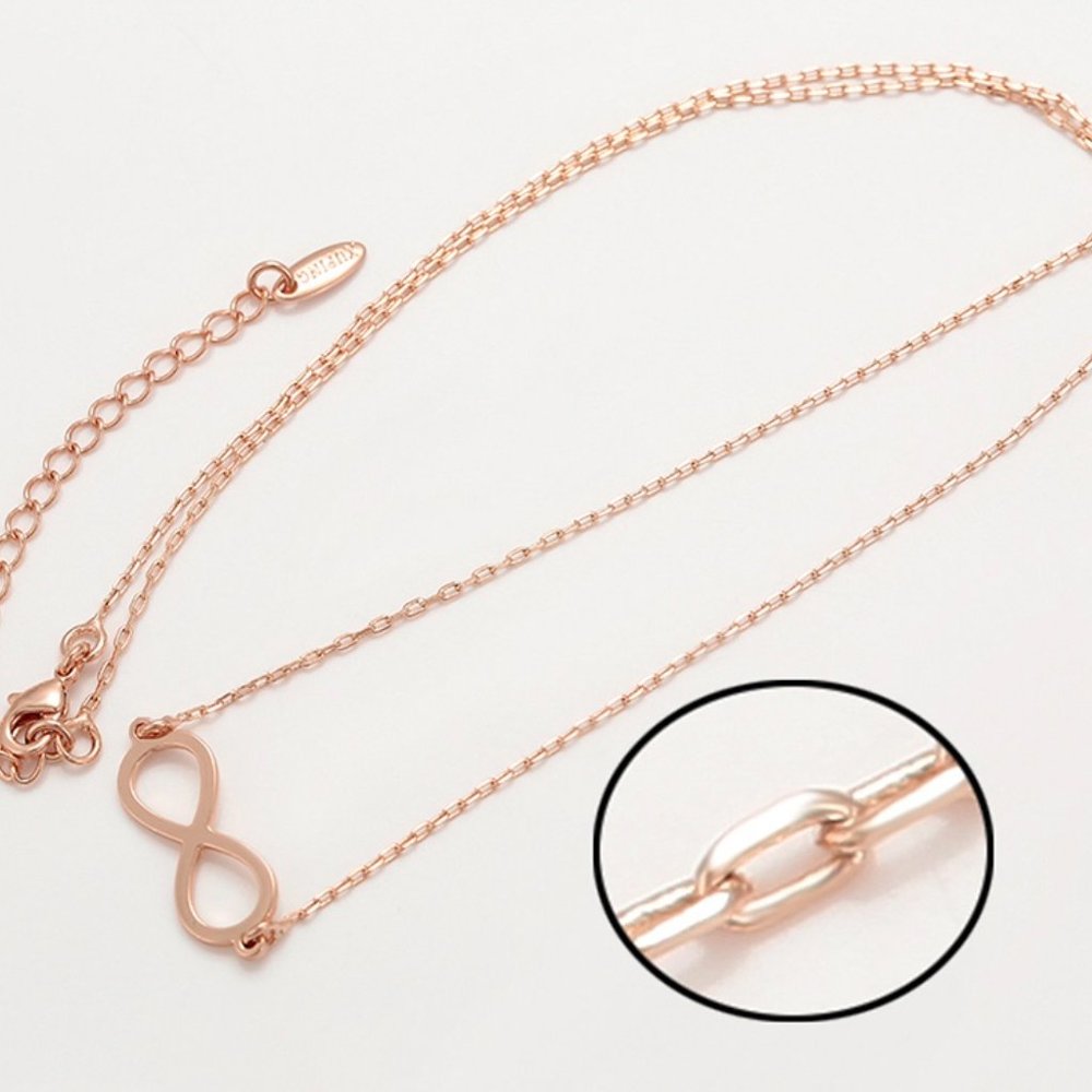 Simple Infinity Rose Gold Necklace - Picture 3 of 9